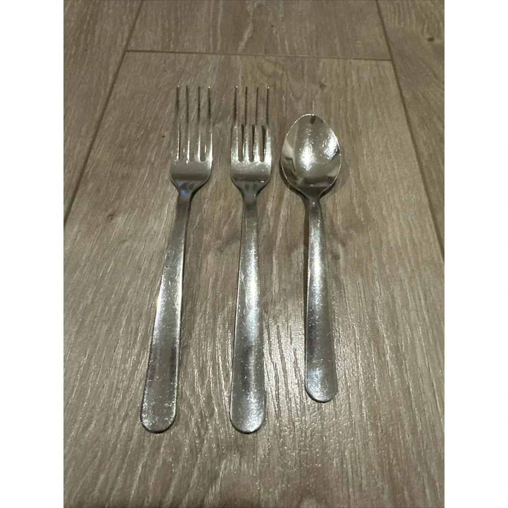 Bakers & Chefs #732 Stainless Steel NSF Flatware‎ 2 Dinner Forks & 1 Teaspoon